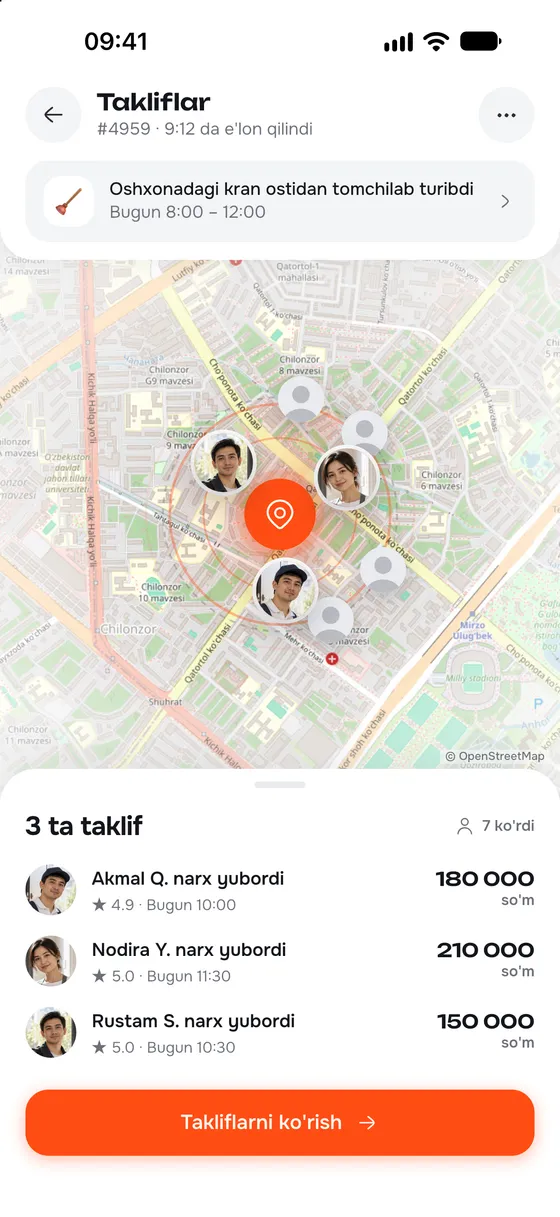 Tradespeople nearby